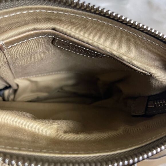 Ghurka made in Italy leather & textile Khaki woven & fringe small crossbody bag - Picture 13 of 16